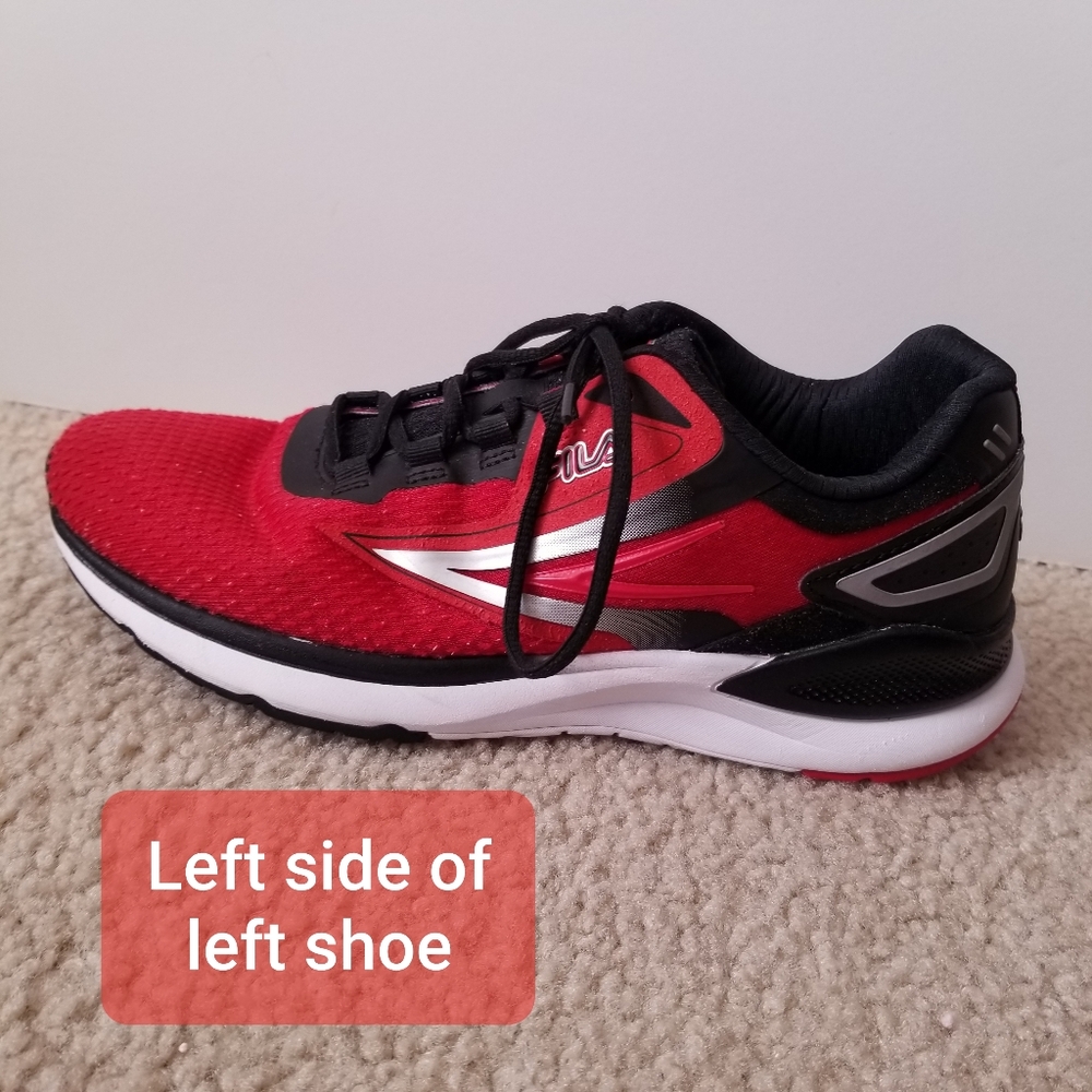 Men's FILA Red and Black Tennis Shoes - Picture 10 of 16